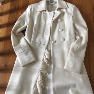 Bebe Classy Wool & Silk Creamy White Coat